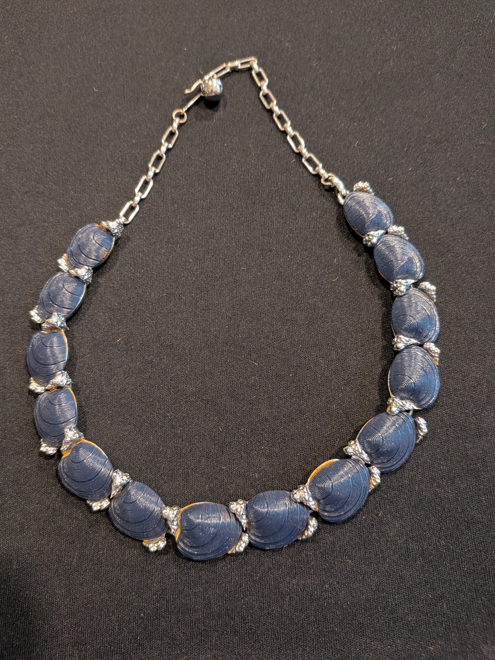 Elegant Navy Blue Statement Necklace 7.5" - Women's Jewelry